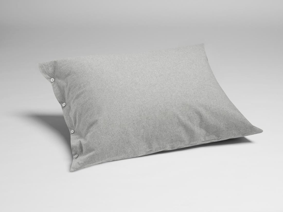 Pudebetræk bomuldsflonel light grey