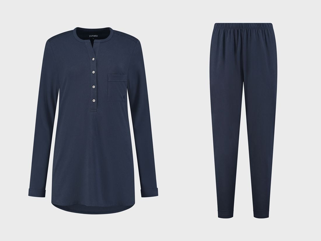 Nattøj sæt dame jersey midnight blue