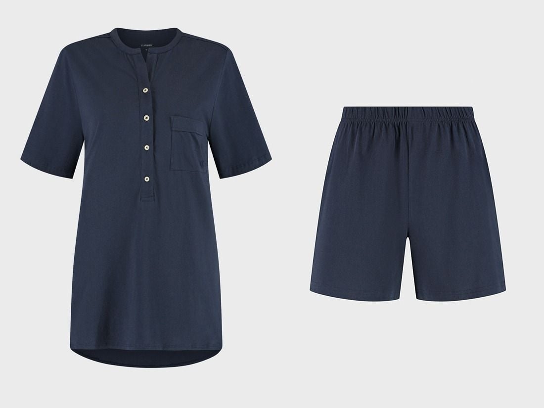 Nattøj sæt dame kort jersey midnight blue