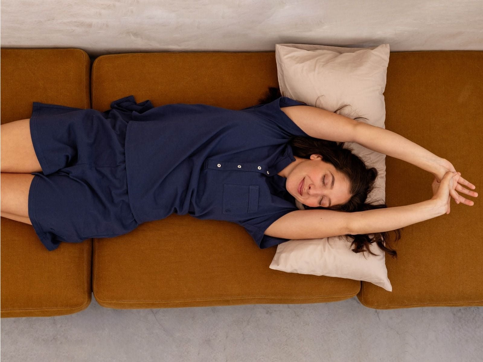 Nattøj sæt dame kort jersey midnight blue