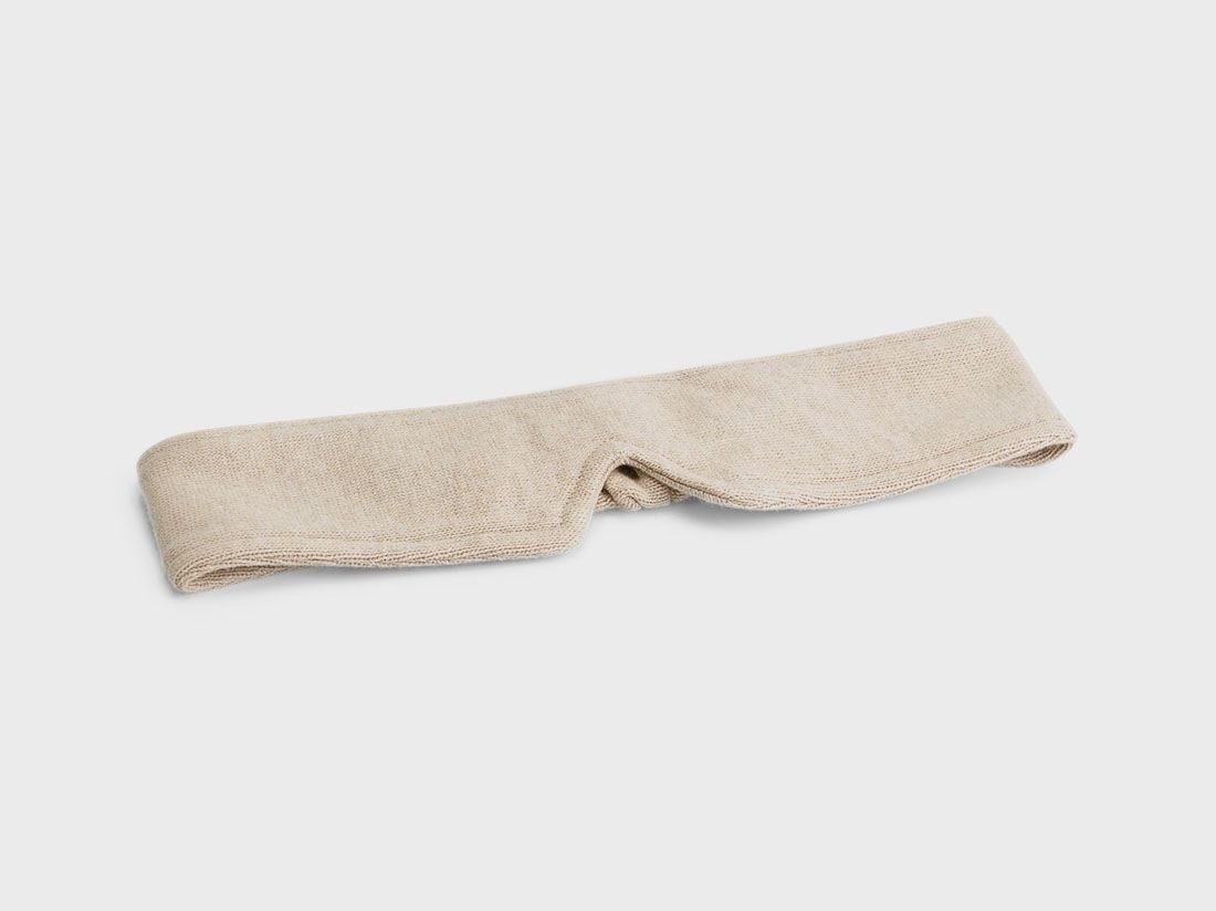 Sovemaske strikket bomuld oat melange