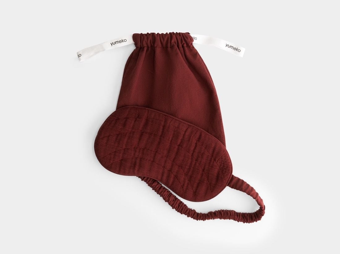 Sovemaske bomuldsmuslin arch bordeaux