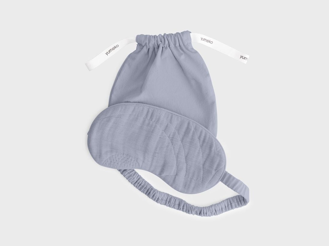 Sovemaske bomuldsmuslin arch lavender blue