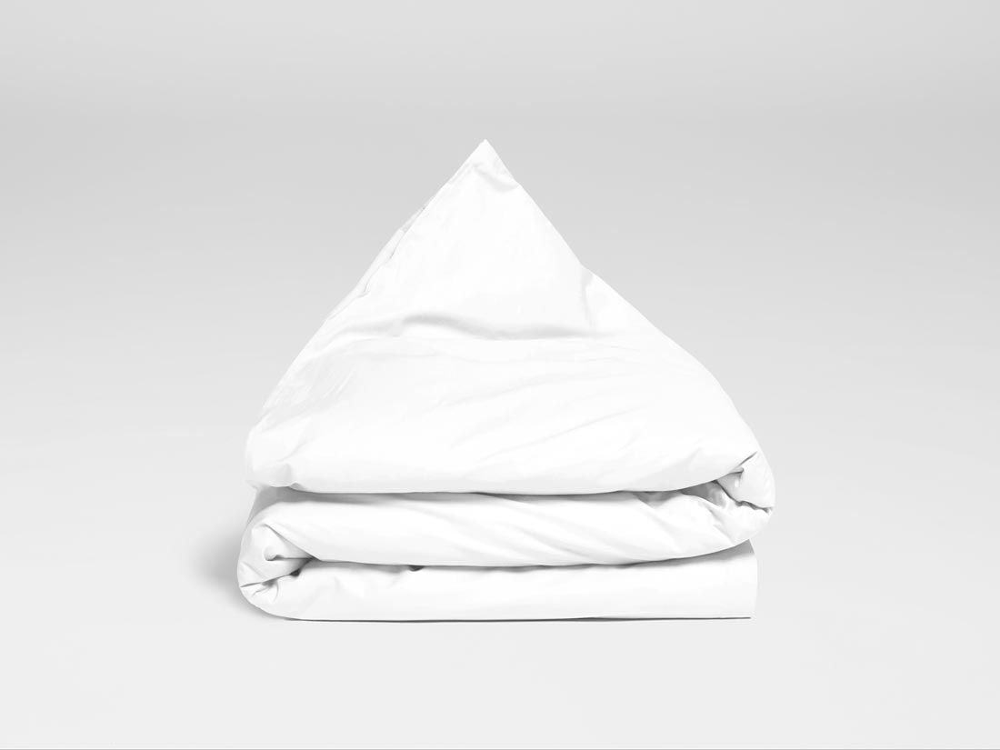 Juniordynebetræk bomuldssatin pure white