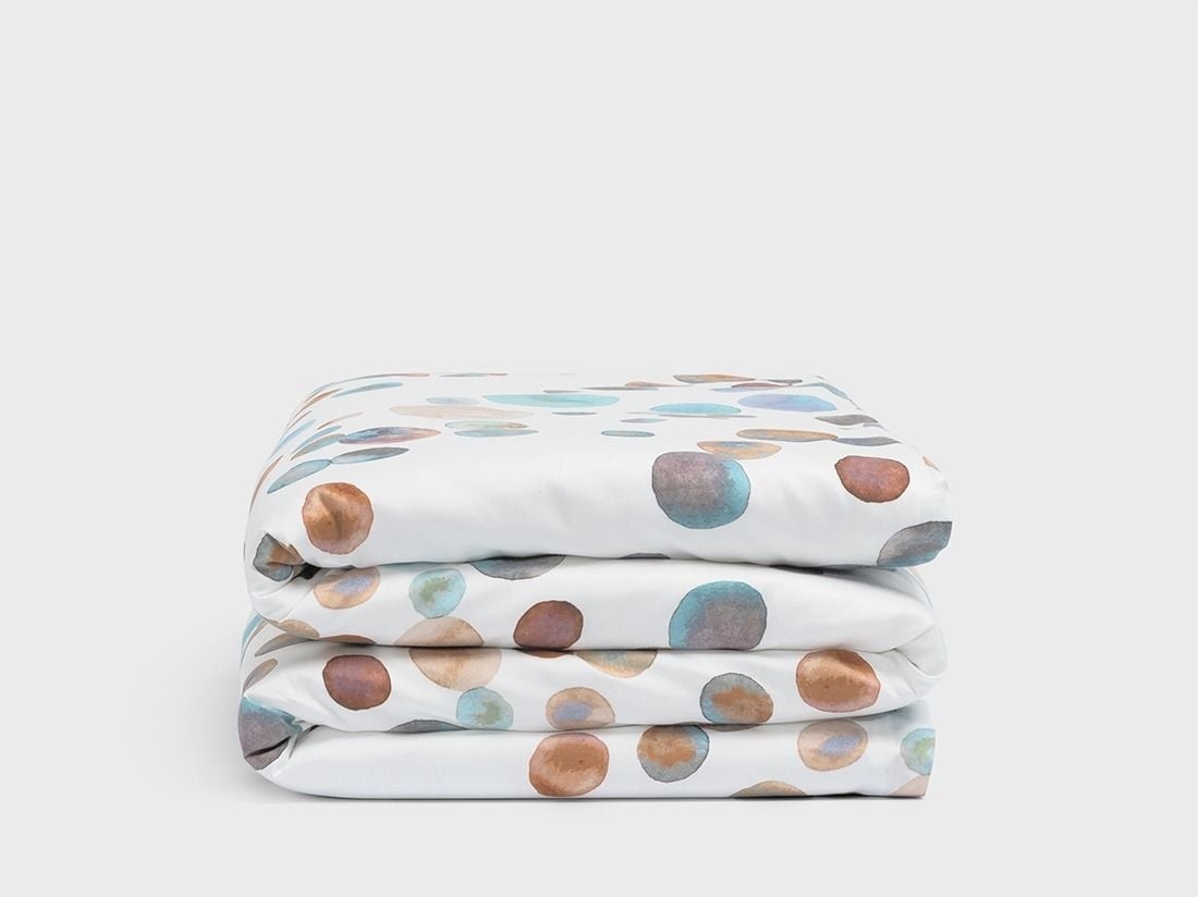 Juniordynebetræk bomuldssatin watercolor dots multicolor