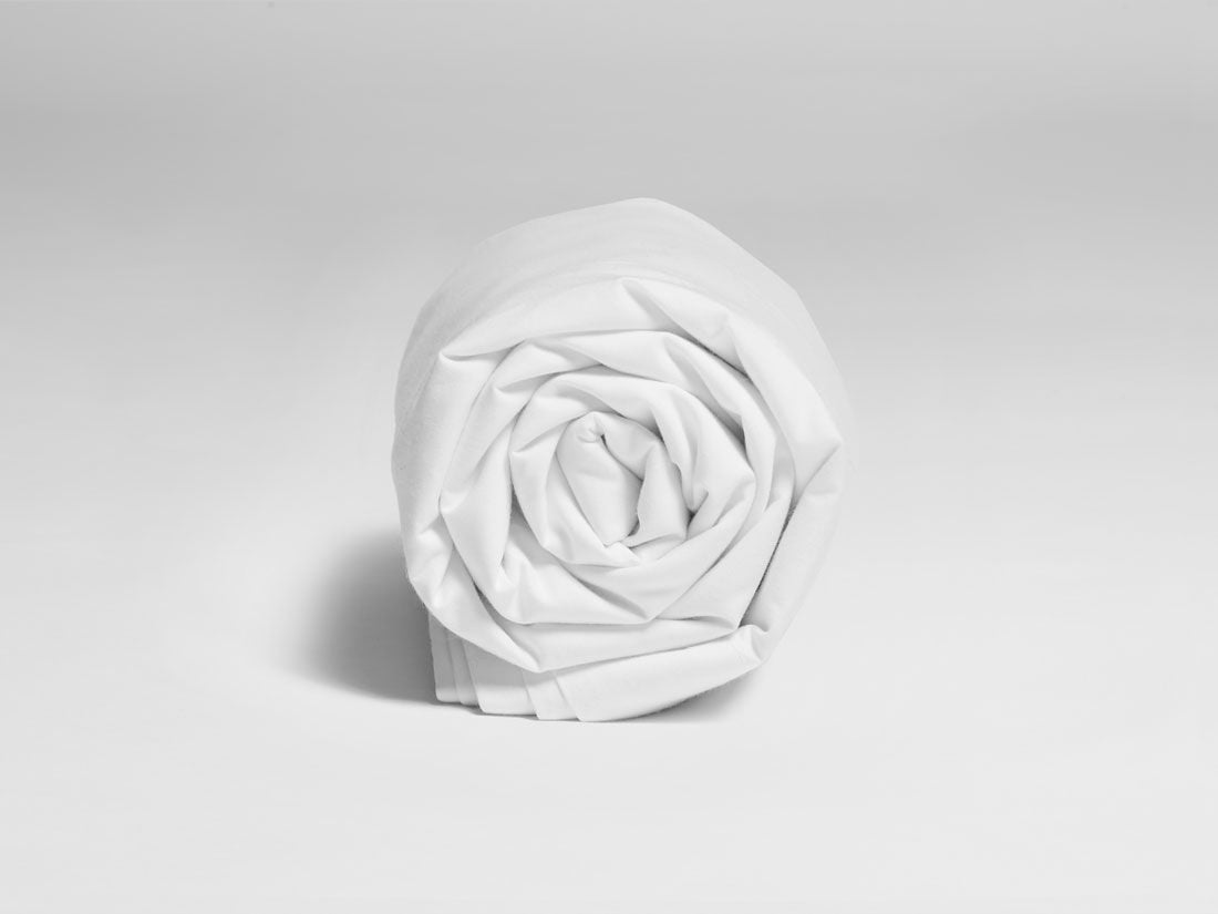 Børnelagen bomuldssatin pure white