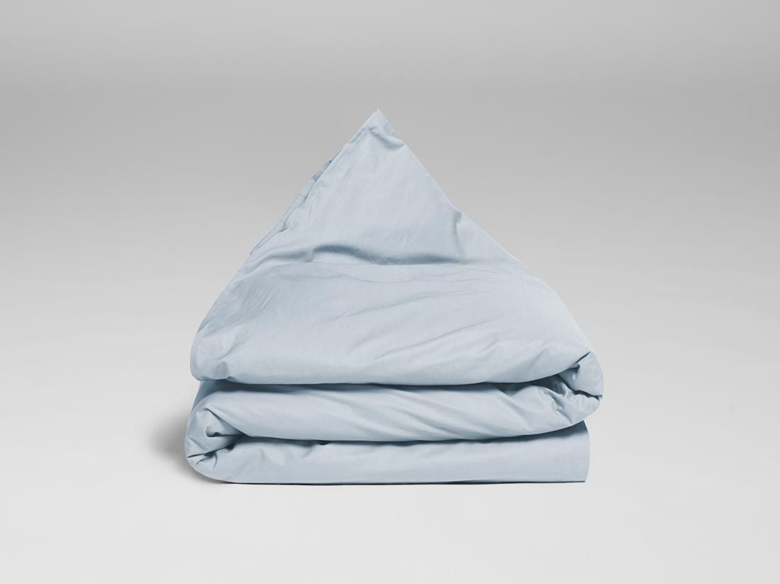 Juniordynebetræk bomuldssatin sky blue