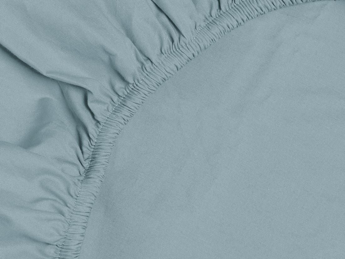 Faconlagen percale petrol blue