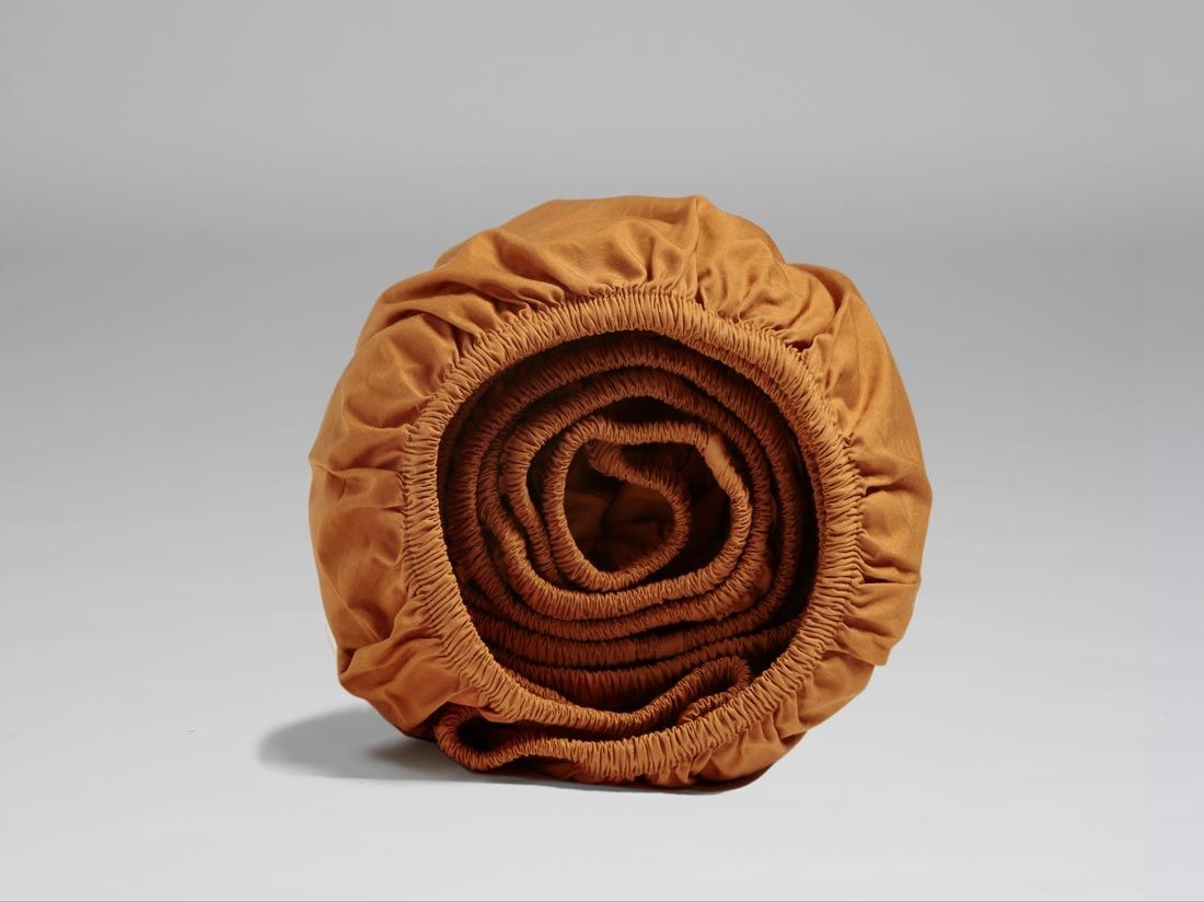 Faconlagen percale ochre yellow