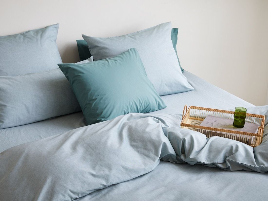 Pudebetræk bomuld TENCEL™ green chambray