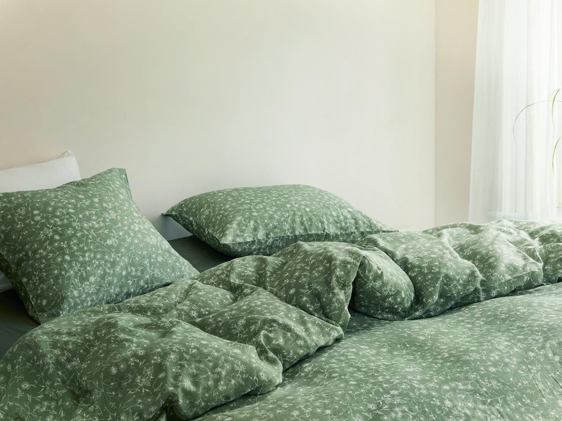 Pudebetræk bomuldssatin fields of olive