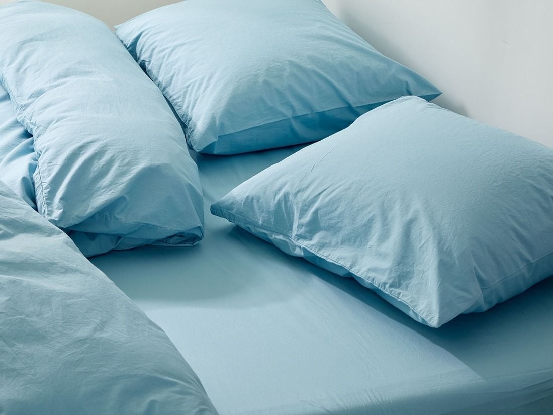 Faconlagen percale blue lagoon