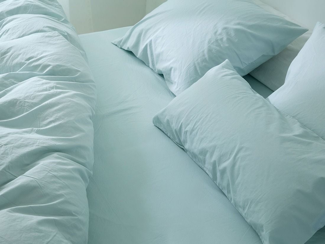 Faconlagen percale playful aqua