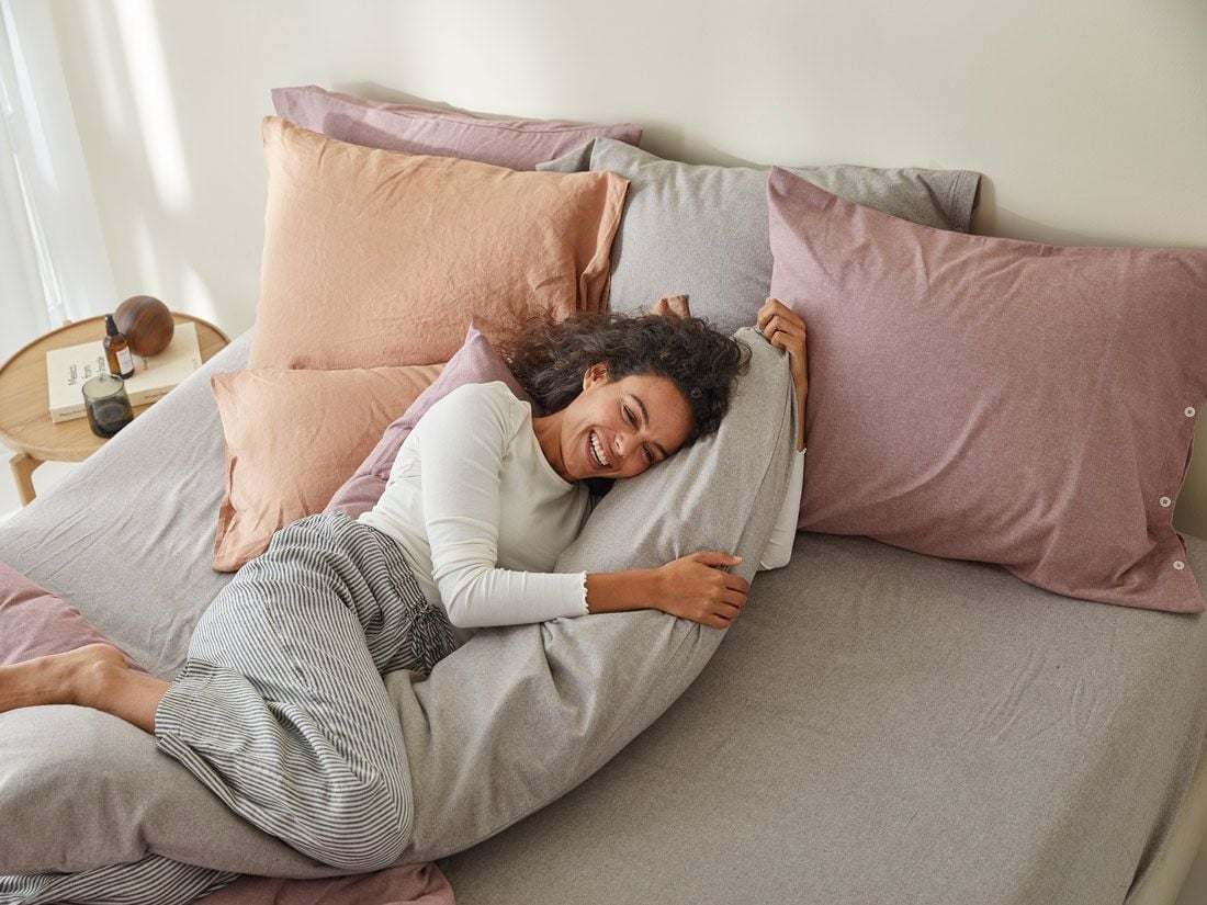 Faconlagen bomuldsflonel light grey