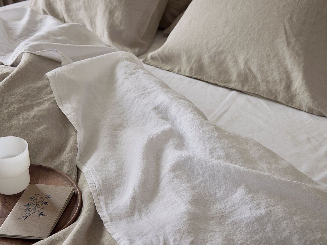 Lagen vasket hør pure white