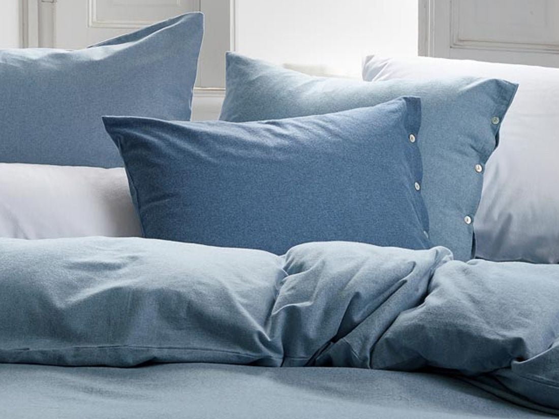 Pudebetræk bomuldsflonel denim blue