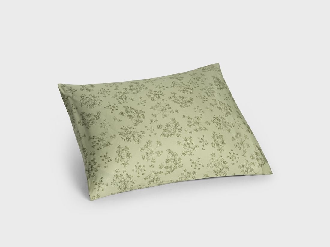Pudebetræk bomuldssatin green bloom