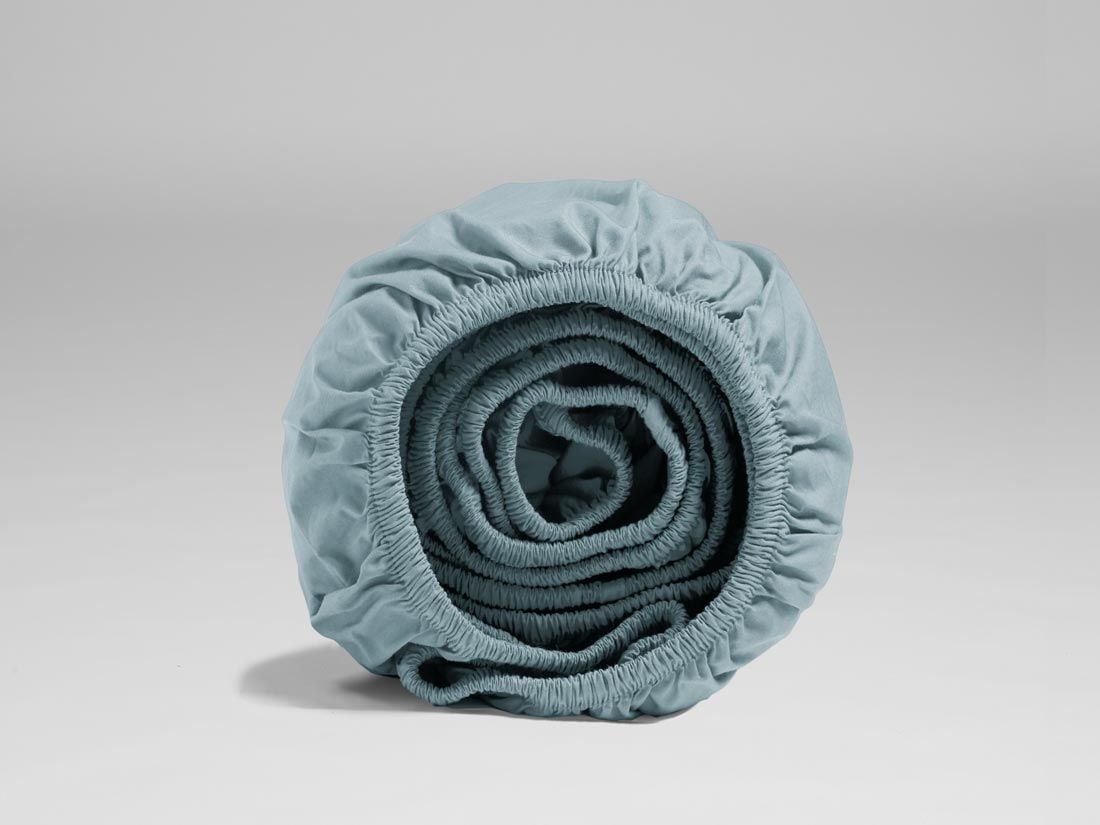 Faconlagen percale petrol blue