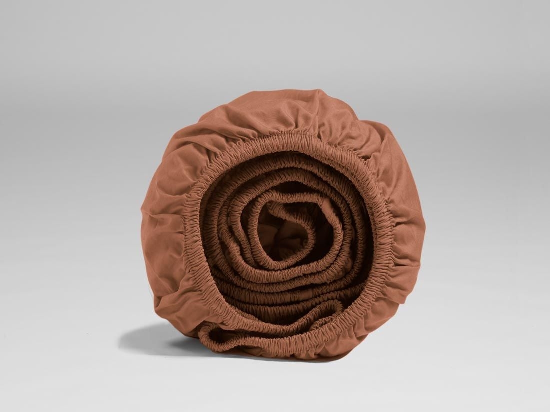 Faconlagen percale terracotta
