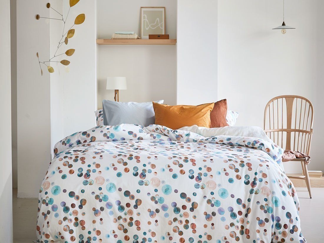 Sengesæt percale watercolor dots