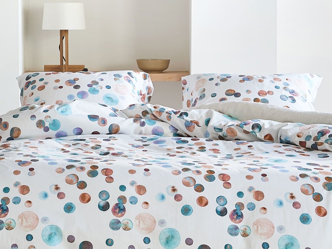 Pudebetræk percale watercolor dots