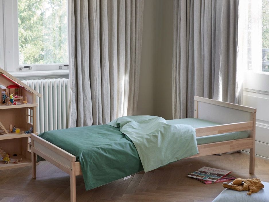 Juniordynebetræk percale double face jade/forest green