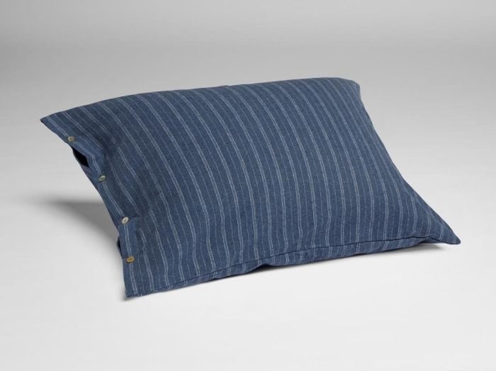 Pudebetræk bomuldsflonel denim blue stripe