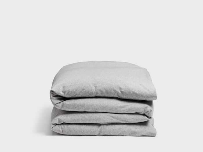 Juniordynebetræk jersey white grey