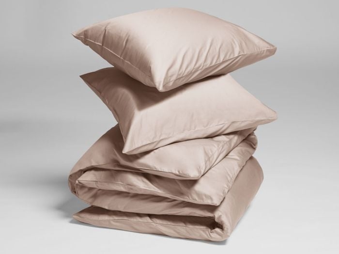 Sengesæt bomuldssatin dusty rose