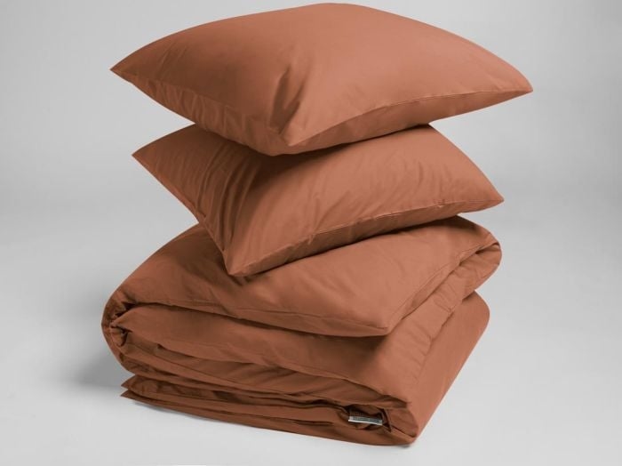 Sengesæt percale terracotta