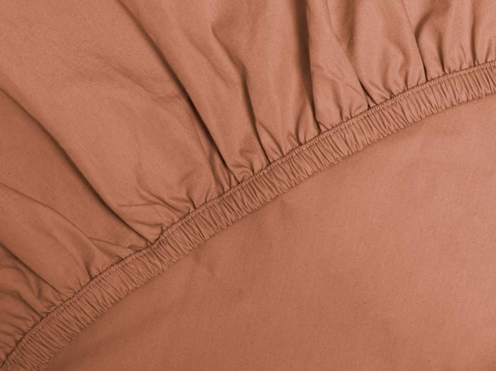 Faconlagen percale terracotta