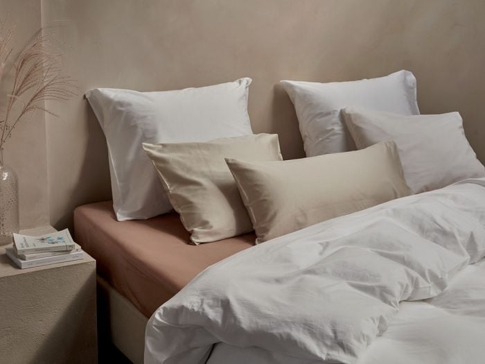 Sengesæt bomuldssatin pure white