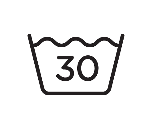 Vaskes ved højst 30 °C Vaskes ved højst 30 °C